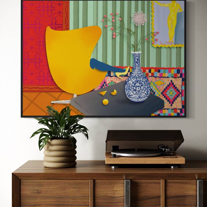 Studio Angelart - Wholesale Art Print - Woman in Yellow Egg Chair – Limited Art Print3