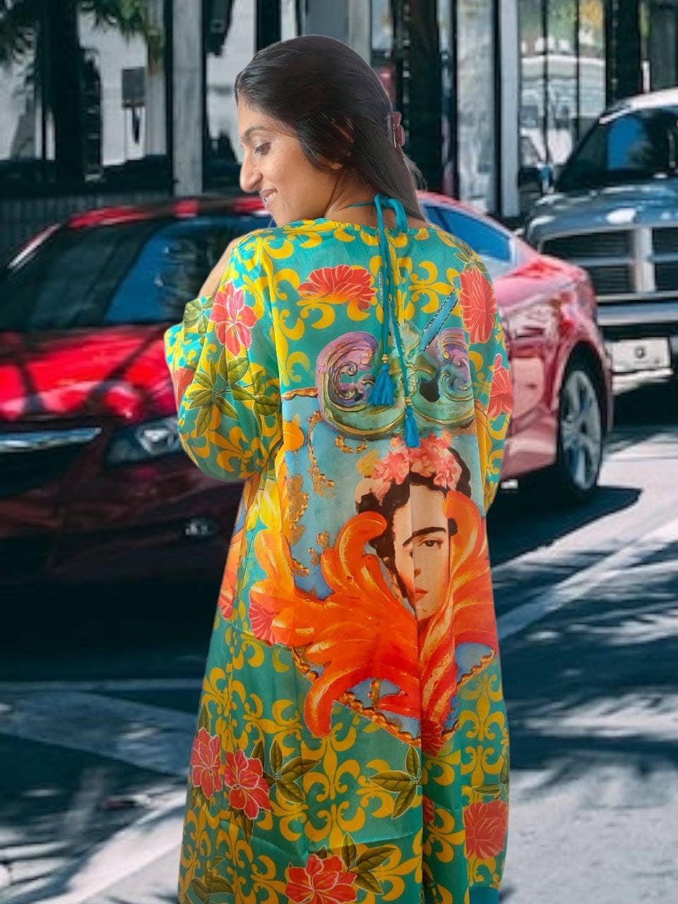 Nola by bijusol - Wholesale Kimono - Dames - 22320-2 Zijde kimono jas Frida Khalo5