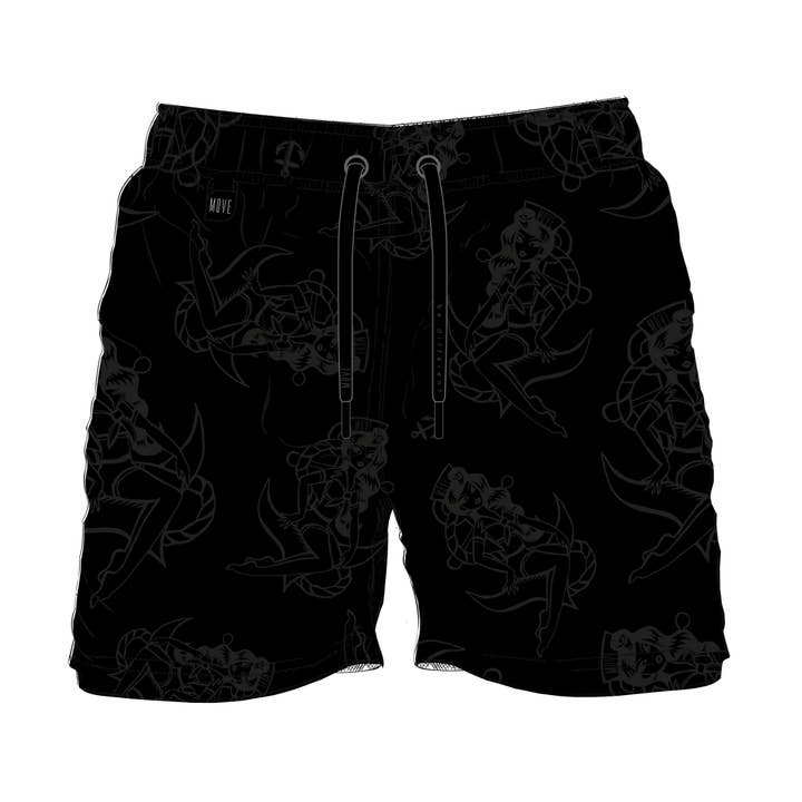 BLACK GUADELOUPE BOXER FLOCK PIN UP BLACK for wholesale by MOVE beachwear