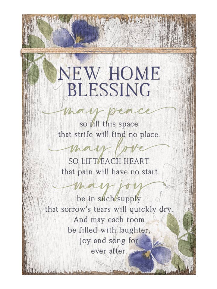 New Home Blessing - Plaque en bois Timeless Twine 6 x 9 pour la vente par Dexsa