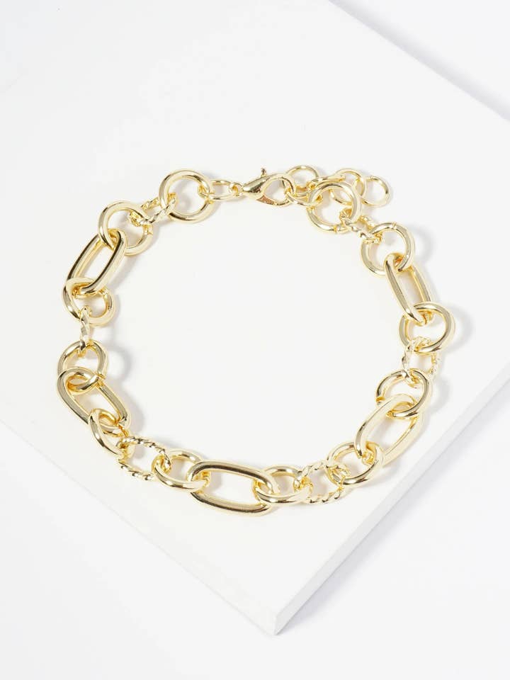 18K Gold Dipped Link Chain Bracelet for wholesale by Wild Honey
