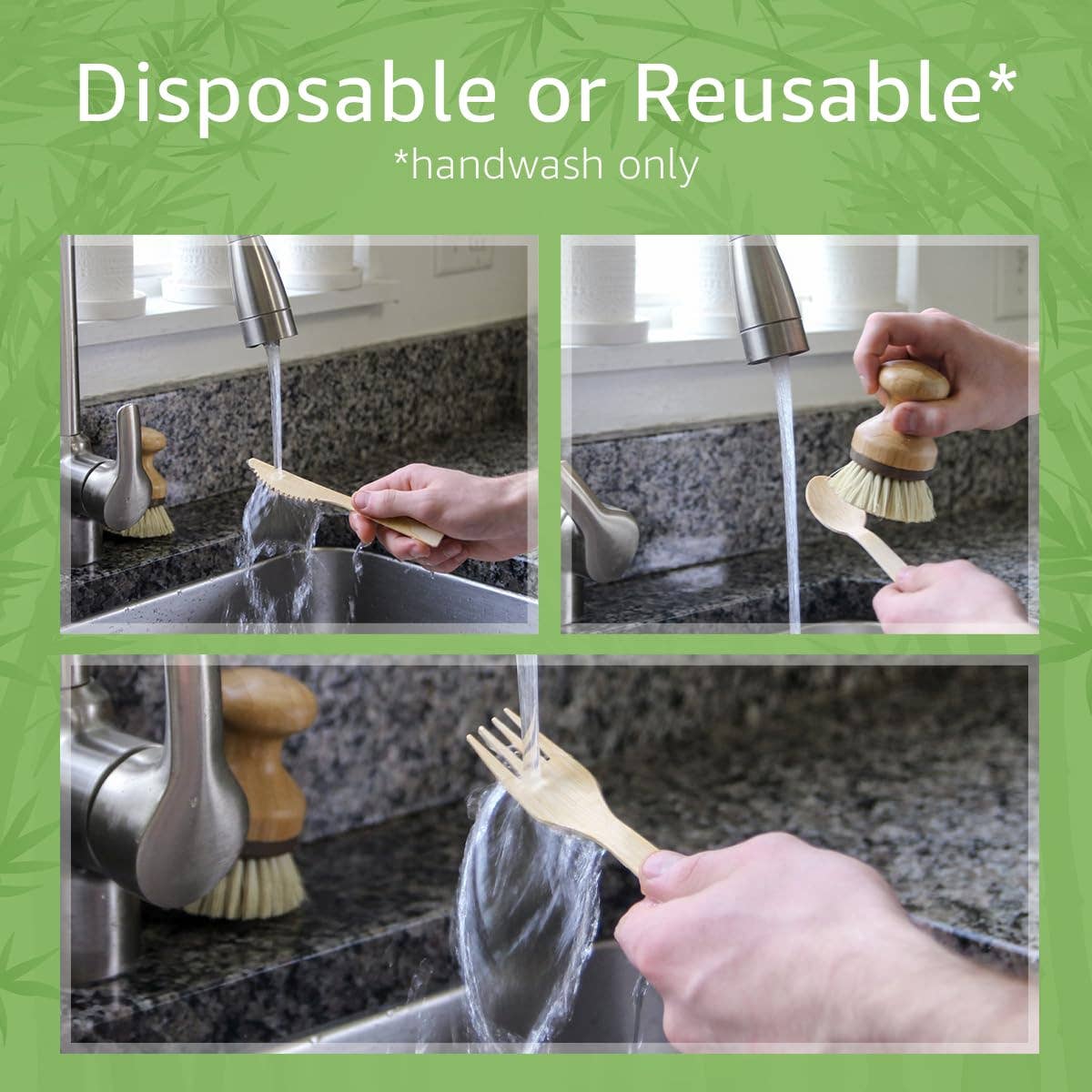 Ibambo – Großhandel Bestecksets – Ibambo Einwegbesteck aus Bambus - Gemischtes Set - 100 Stück2