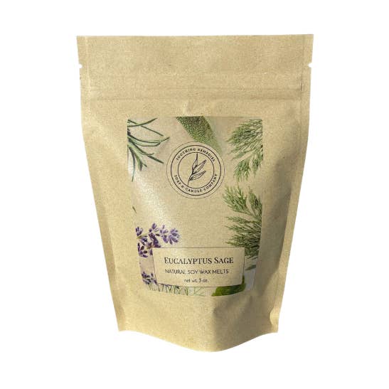 Busta di Cera Profumata Eucalipto e Salvia per la vendita all'ingrosso da parte di Soothing Remedies Soap and Candle Company