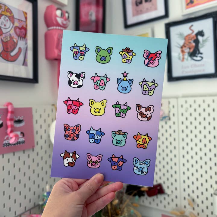 Party Pals A5 Print for engroshandel hos The Clay Drop