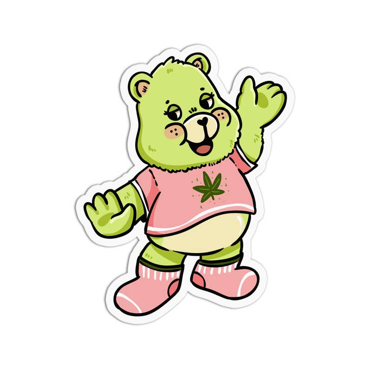 Girls Printing House - Wholesale Sticker - Canna Bear Textured Stickers