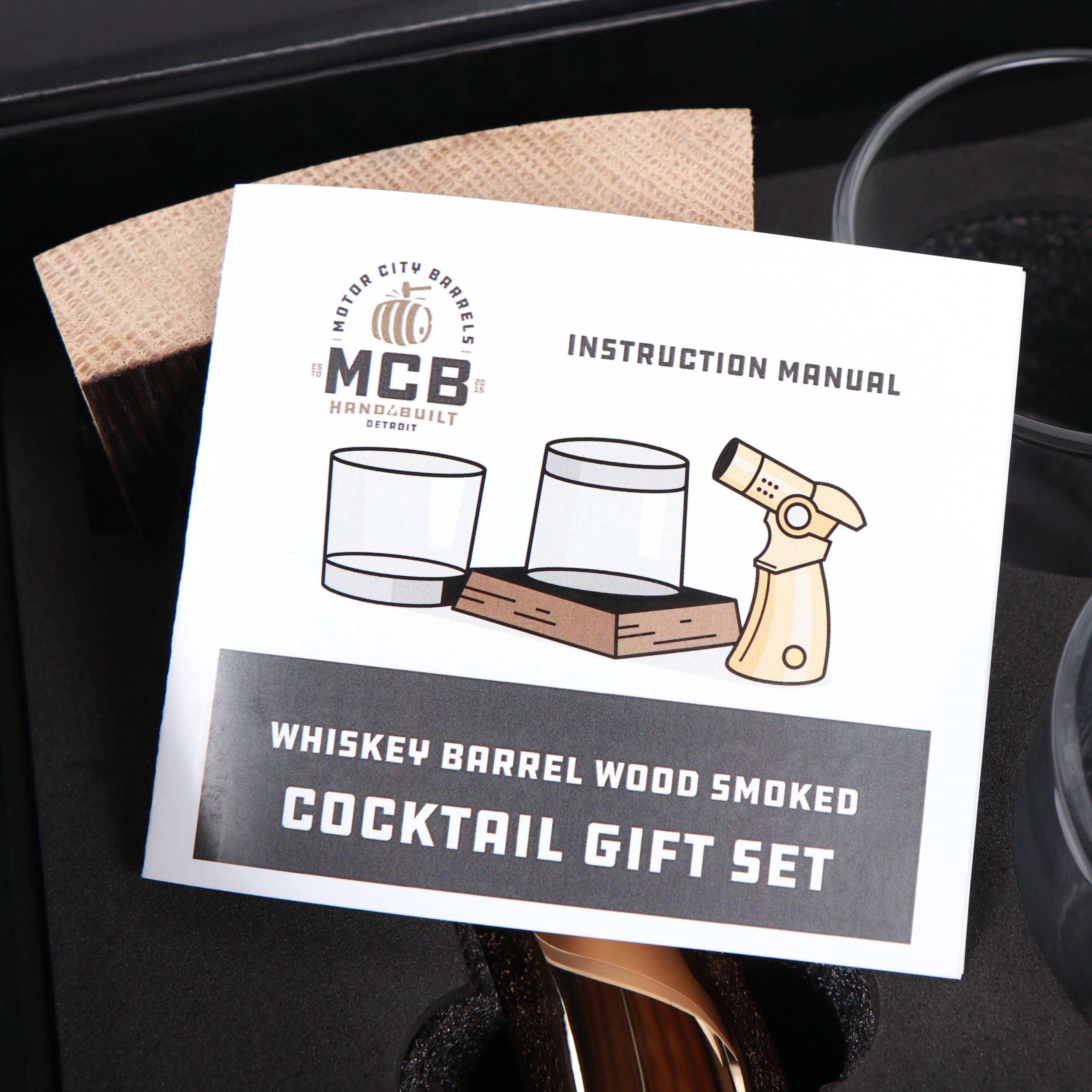 Motor City Barrels - Wholesale Cocktail/Liquor Glass - Aroma Series Whiskey Barrel Wood Smoked Cocktail Gift Set7