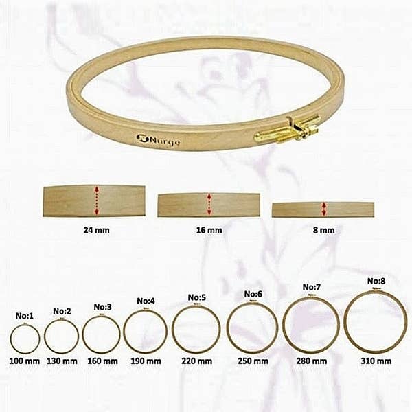 Nurge – wholesale Material för broderi/korsstygn – Nurge 16mm (0,63") Bok Skruvad Broderi Hoops9