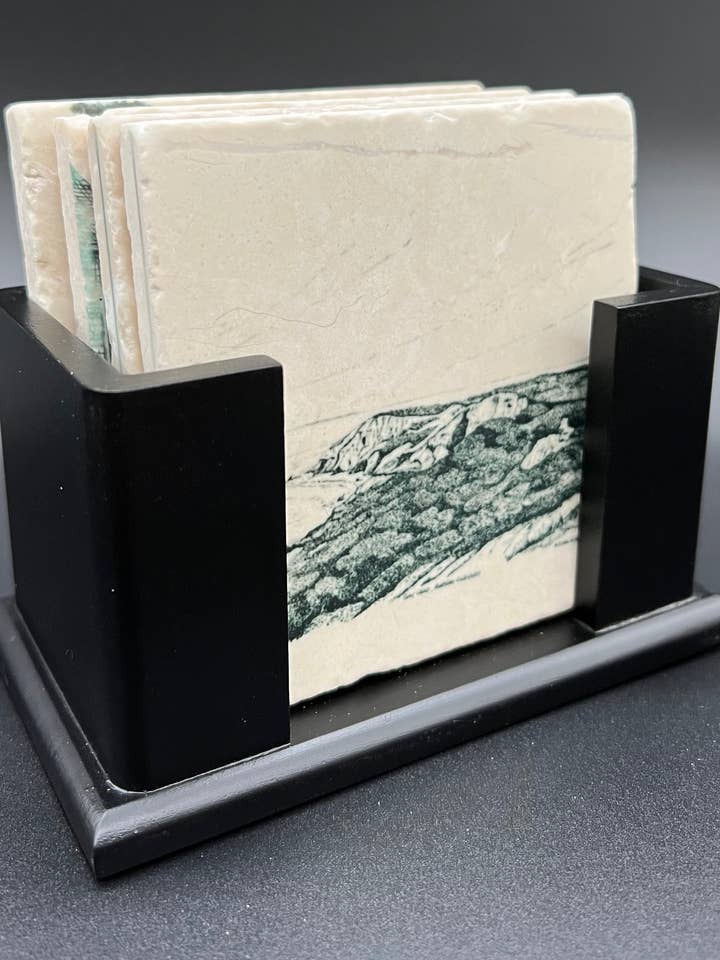 Ensemble de dessous de verre en marbre pour la vente par Heritage Landmarks