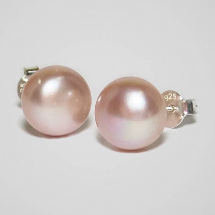ear studs with pink pearl for wholesale by Lollia Modeschmuck