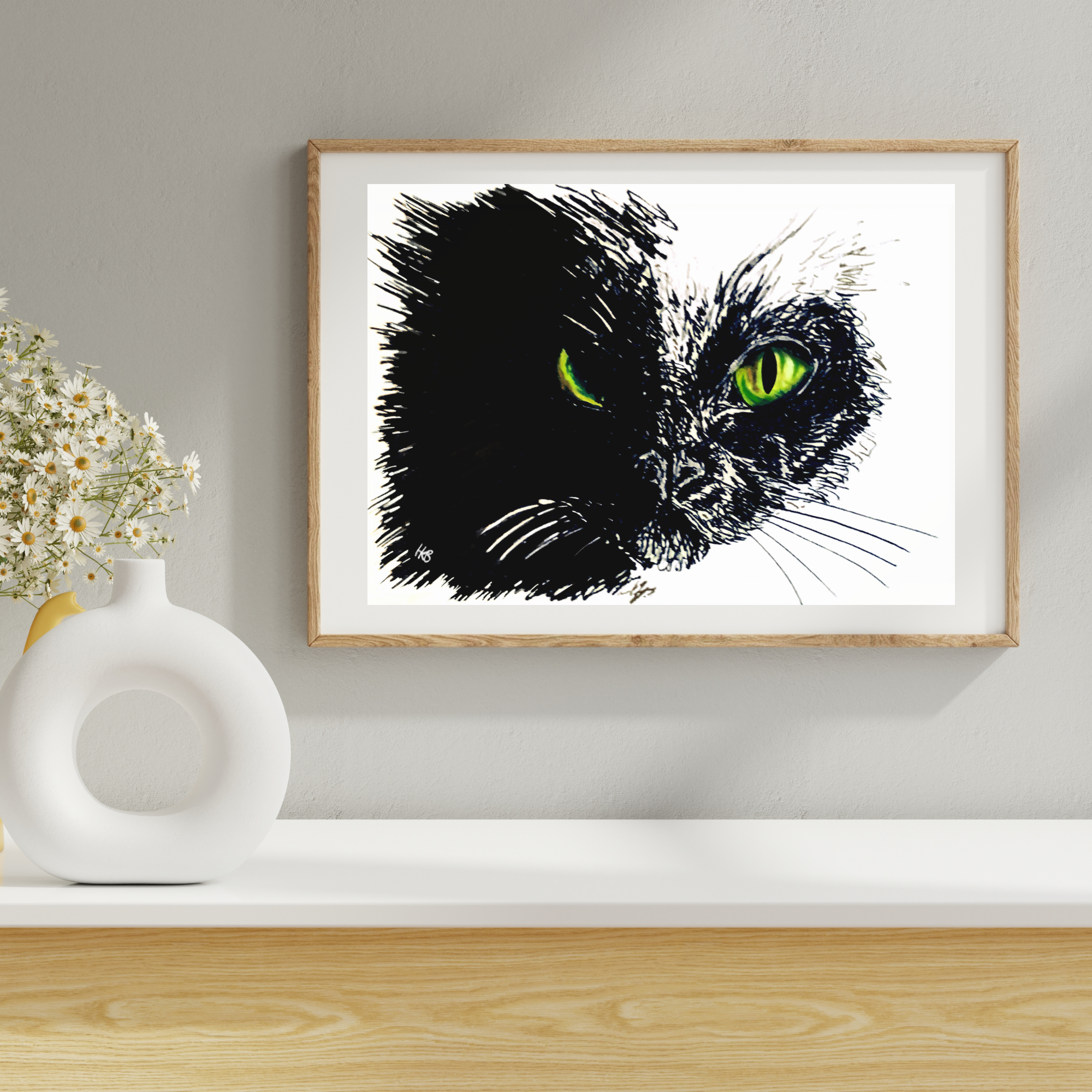 Hannah Kate Makes - Wholesale Art Print - Black Cat Art Print - A5/A4 - Halloween Witch's Familiar5