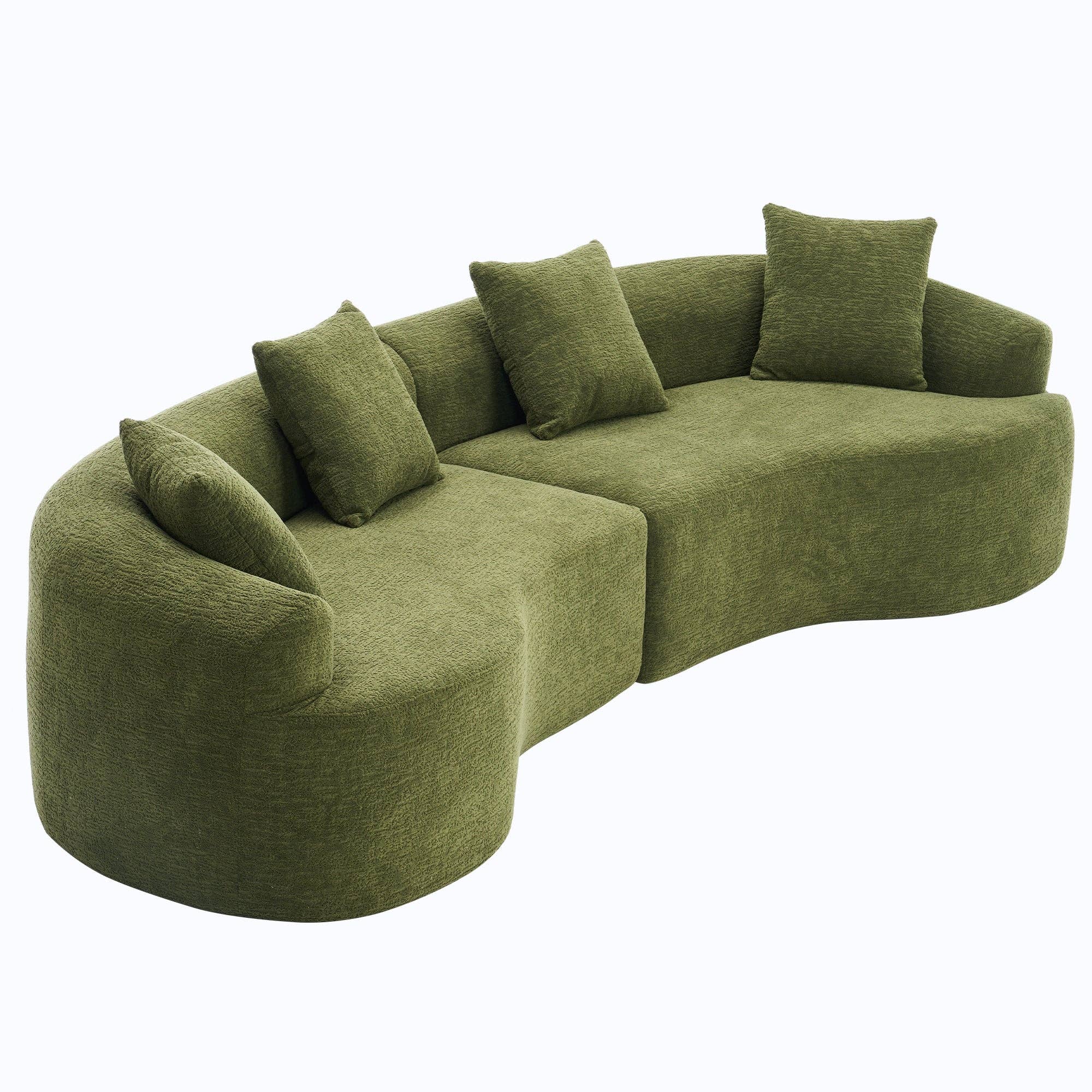 39F Inc. - Wholesale Sofa - LY-025 110'' Forest Green Chenille Curved Modular Sofa1