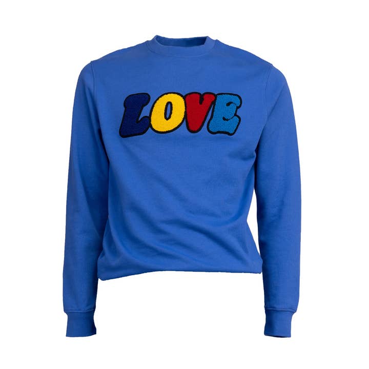 LOVE koningsblauw sweatshirt voor volwassenen, uniseks voor wholesale door CHIO MI