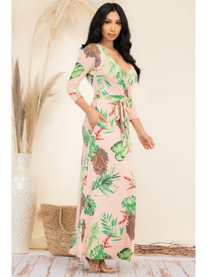 H&H Fashion Inc. - Vente Robe – femme - SAN149X-PLM - Robe longue à manches longues à imprimé léopard4