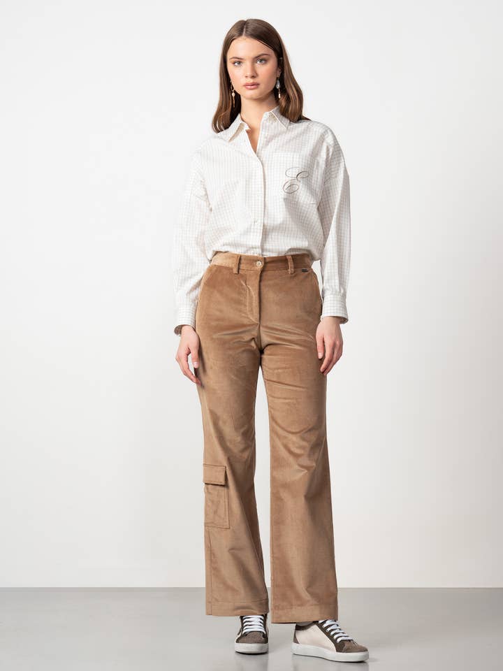 Cargo Style Pants In Stretch Corduroy for wholesale by Etiem