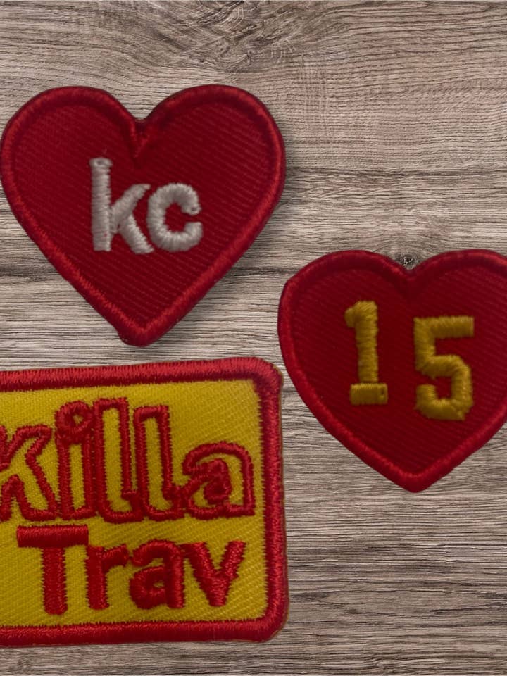 Kansas City Inspired Iron On Patches 1" for wholesale by Thread Friday