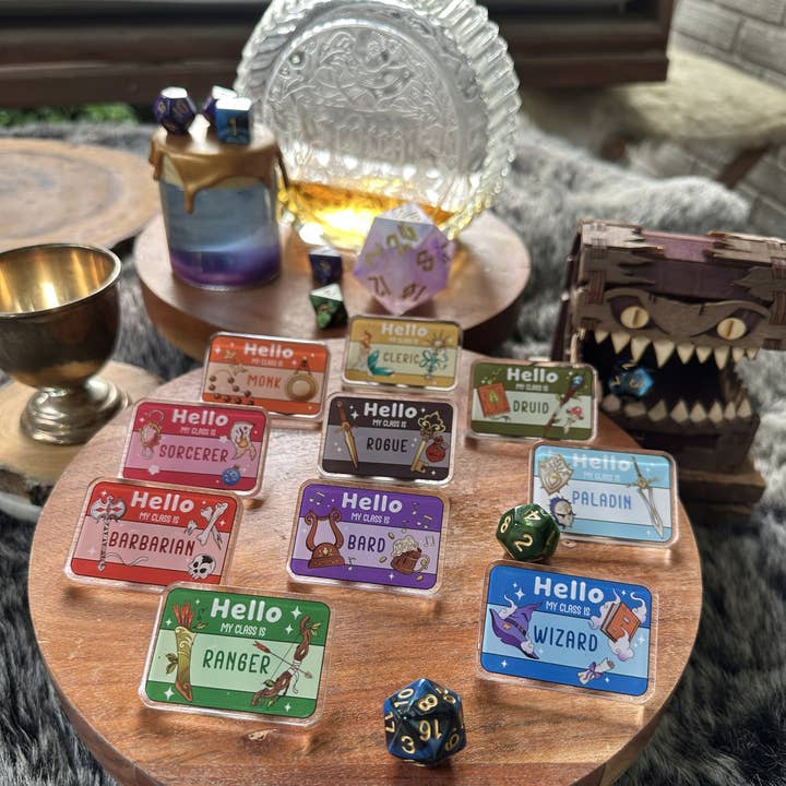 ⚔️🎲 DnD Class Badges — For Dungeons & Dragons & Baldur’s Gate Fans for wholesale by Pinstory