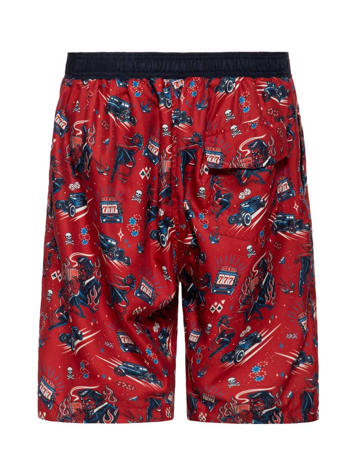 rouge Short de bain «Rockabilly Devil» en vente sur Faire