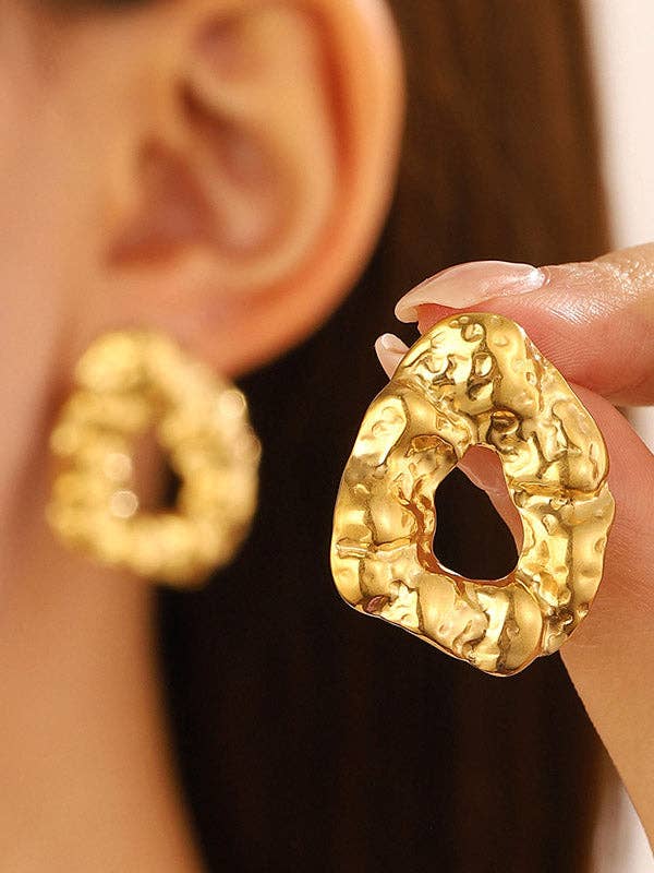 MoodGold - Vendita all'ingrosso Orecchini pendenti - Orecchini pendenti geometrici vuoti in tinta unita0