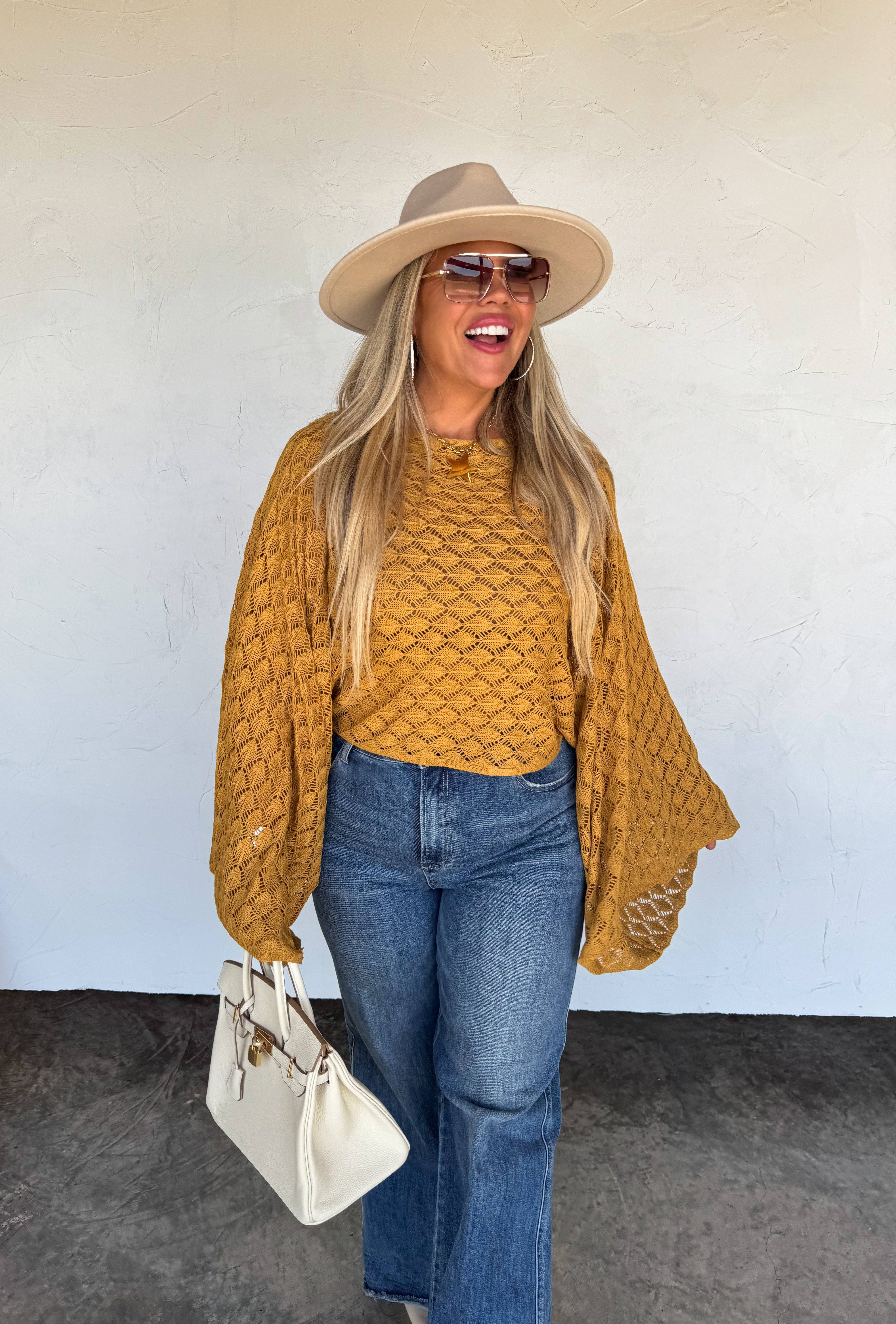 BLAKELEY - Vente Haut en maille – femme - TOP À MANCHES ÉVASÉES ESPRIT LIBRE COULEURS D'AUTOMNE6