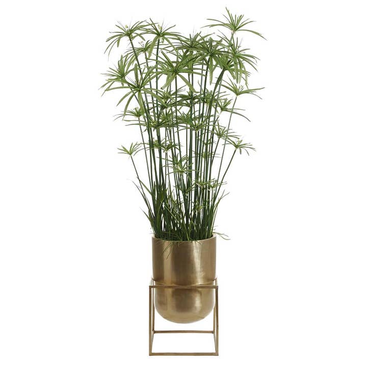92"H x 40"Wx40"L Cypress Grass Tree In 30"H x 18"Wx18"L Matte Planter With Stand Green for wholesale by Silk Flower Depot