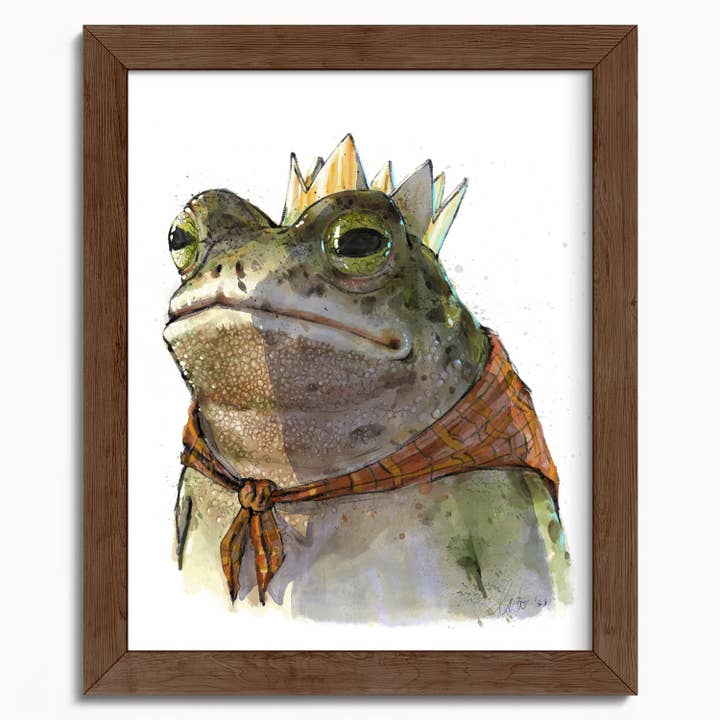 The Ugly Cat Studio - Wholesale Art Print - Toad King Watercolour Fine Art Print12