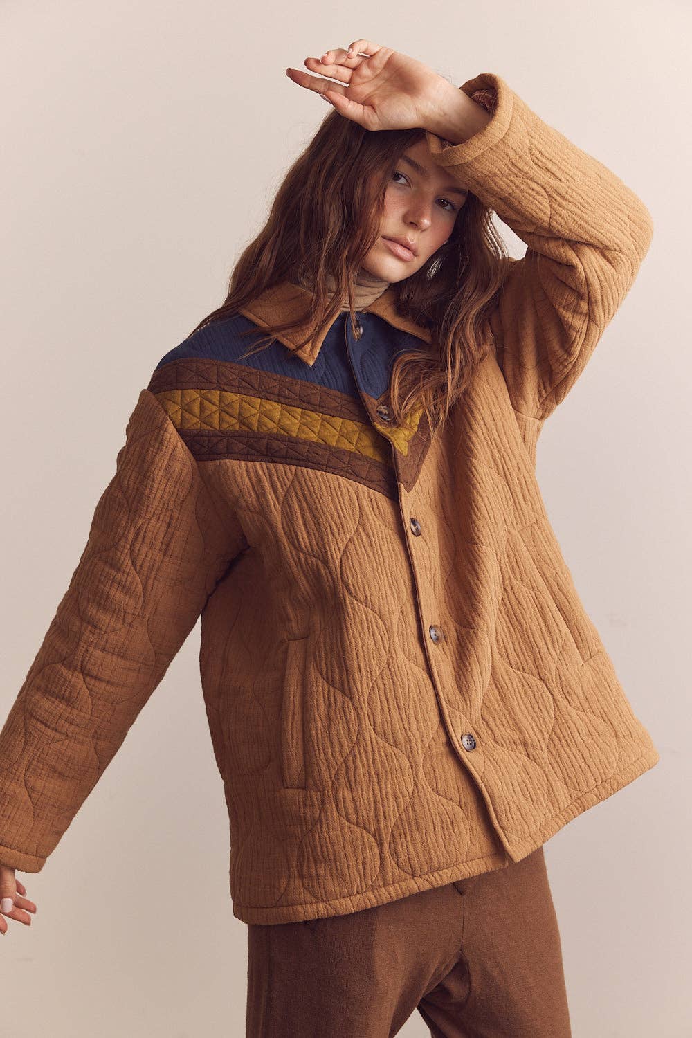 Coco Color block cotton bomber jacket for wholesale on Faire6