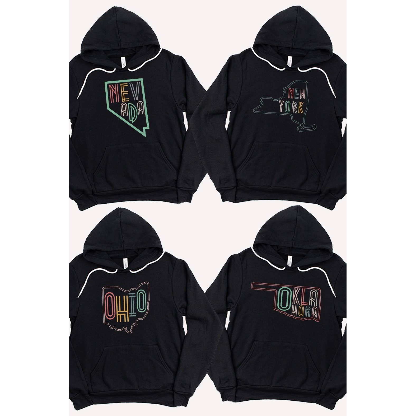 Kissed Apparel – wholesale Hoodie – Women's – Neon State Shape Graphic Hoodies9