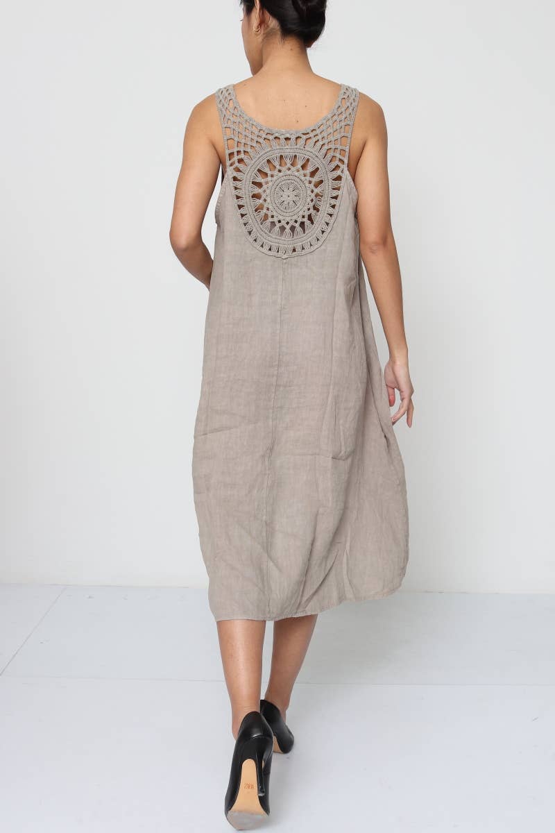 LÉA & LUC – wholesale Dress – Women's – Sleeveless long dresses in 100% Linen REF. 490811