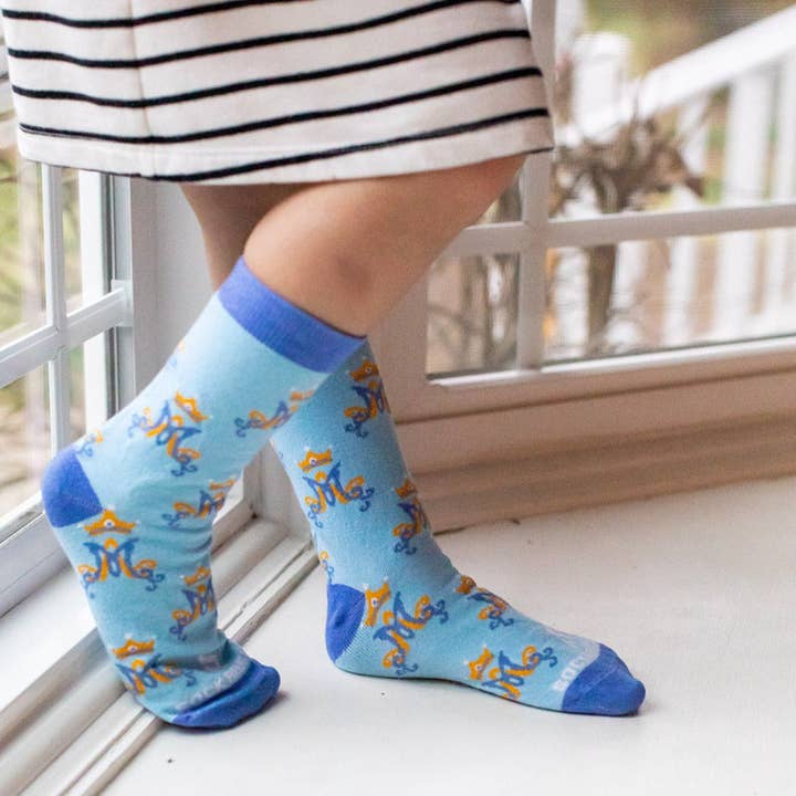Sock Religious - Wholesale Socks - Kids - Marian Monogram Kids Socks1