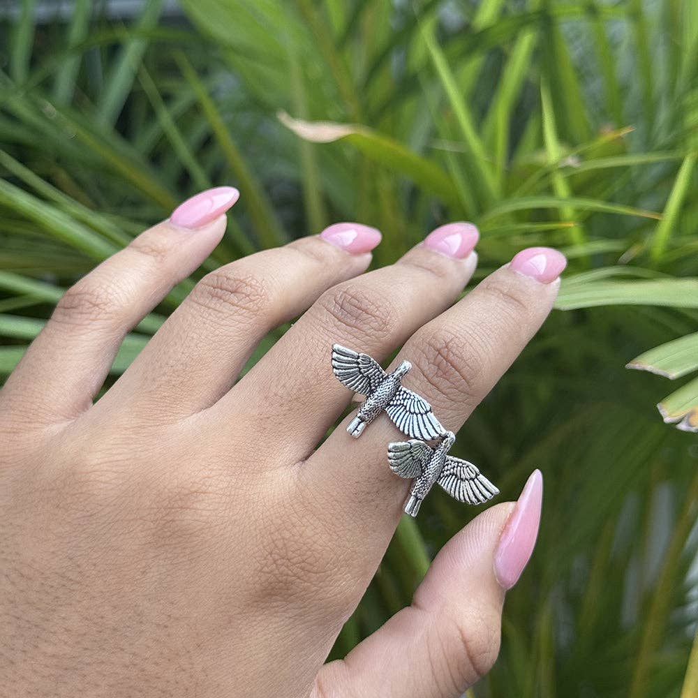 Urbiana – wholesale Multi-finger ring – Dual Bird Ring5