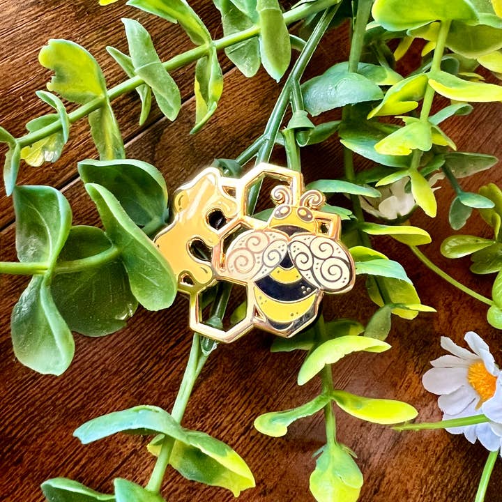 SwirliNyx – wholesale Lapel pin/button – Honey Bee Enamel Pin11
