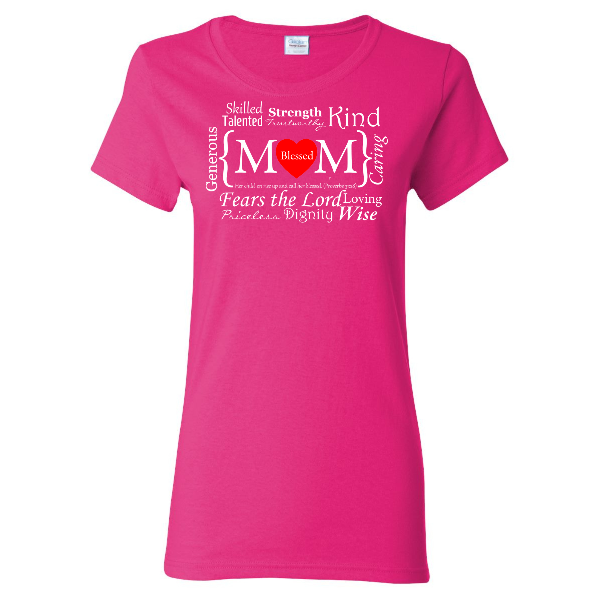 Love Ann Joy Apparel, LLC - Venta al por mayor Camiseta serigrafiada - Mujer - Camiseta cristiana con versículos bíblicos de Blessed Mom, regalo para el Día de la Madre2