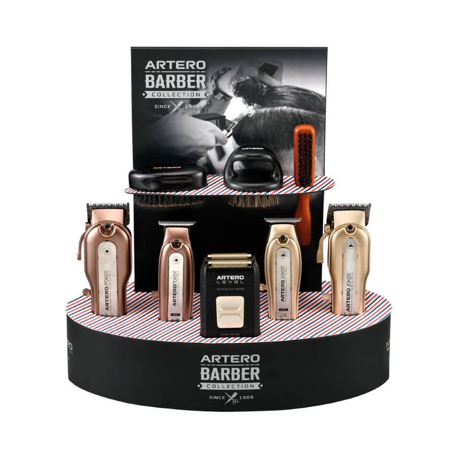 ARTERO Inspiring Style – Engroshandel Display til forhandlere – Artero Barber Collection display