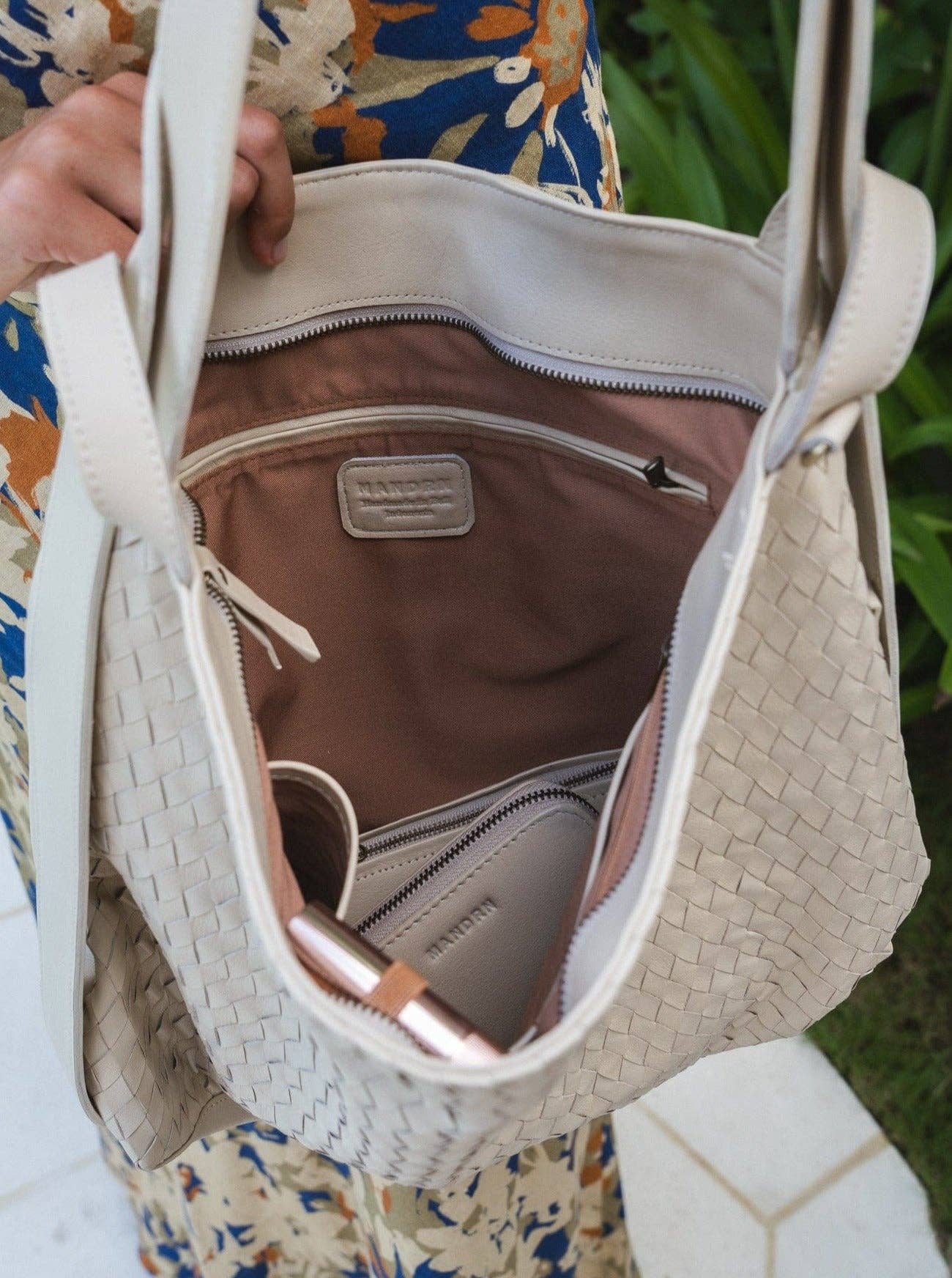 MANDRN – Sacola - Mulher por atacado – Tote Woven Evra - Osso3