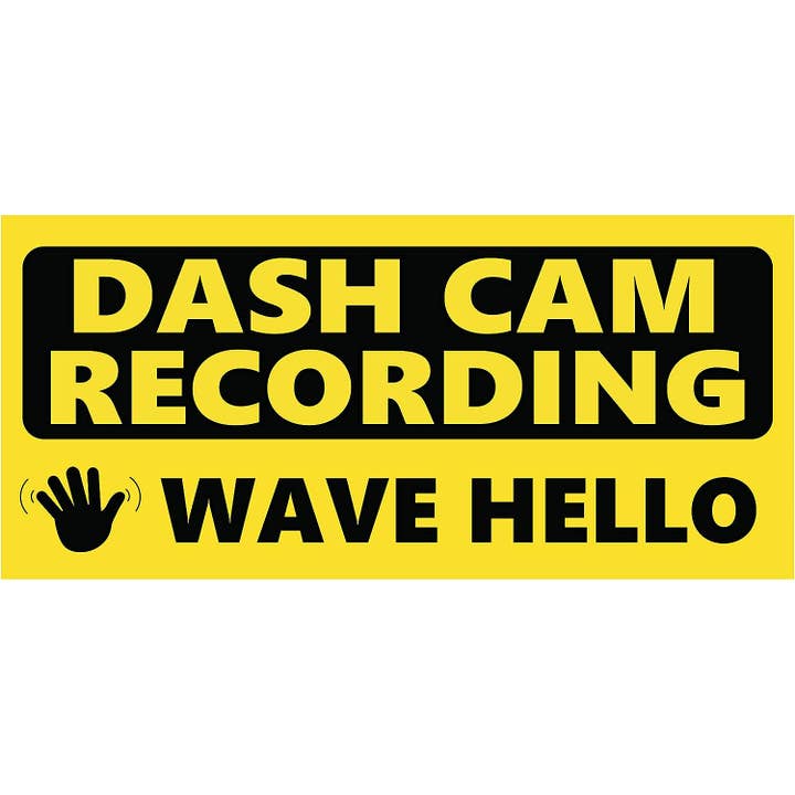 Dash Cam Recording Wave Hello Bumper Magnet for wholesale by DCM Solutions