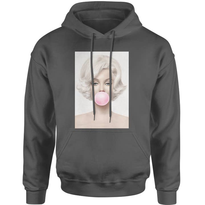 Expression Tees - Wholesale Hoodie - Unisex - Marilyn Monroe Pink Bubble Gum Adult Hoodie Sweatshirt