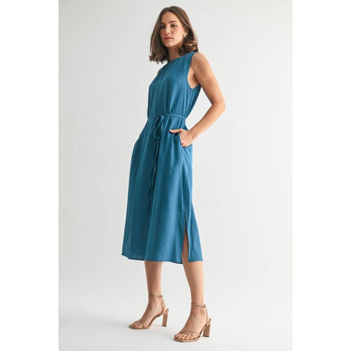 FUN2FUN - Wholesale Dress - Women's - SHIRRING NECK DETAIL SLVLESS DRESS