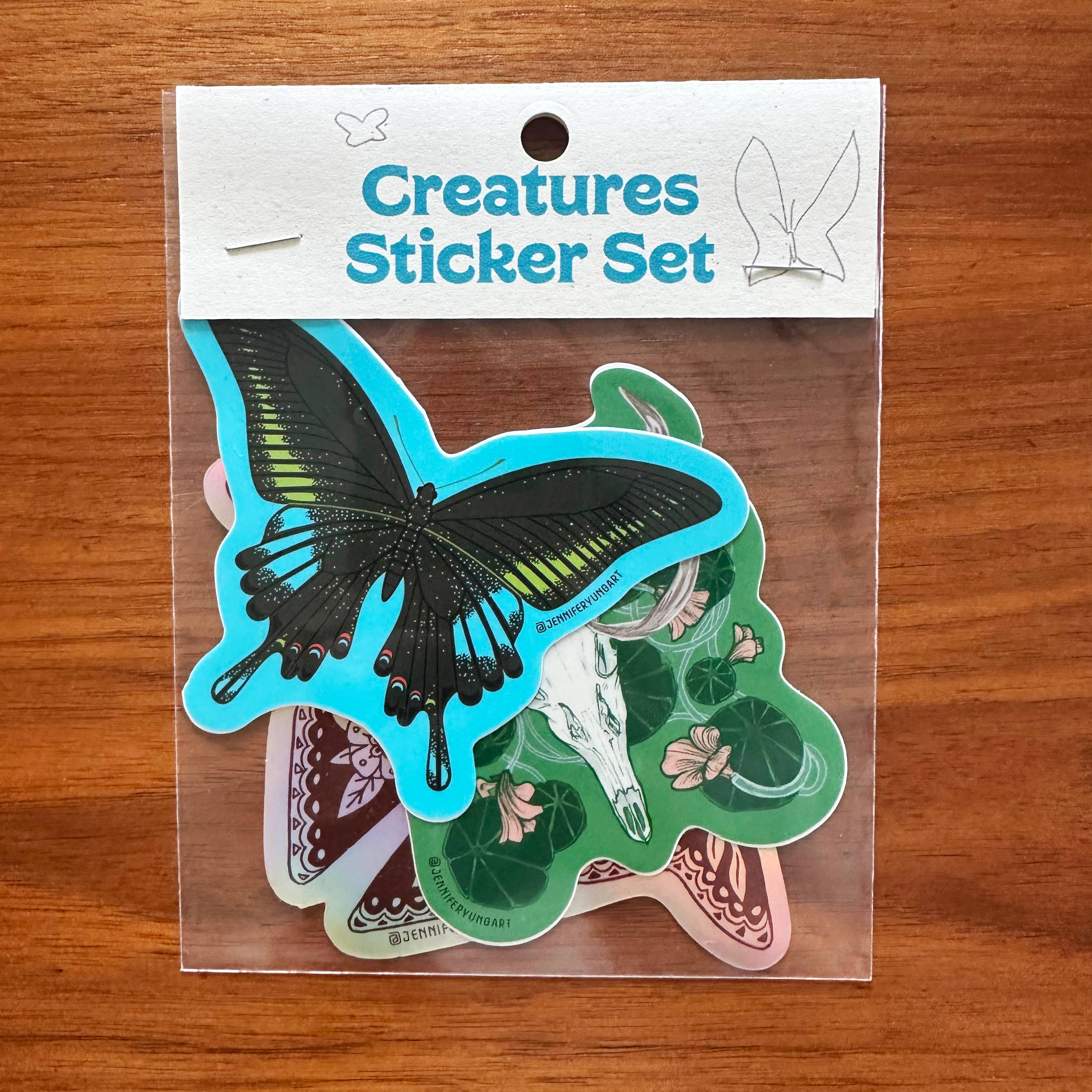 Jennifer Yung Art - Wholesale Sticker - Mystical Creatures & Insects Holographic Sticker Set1