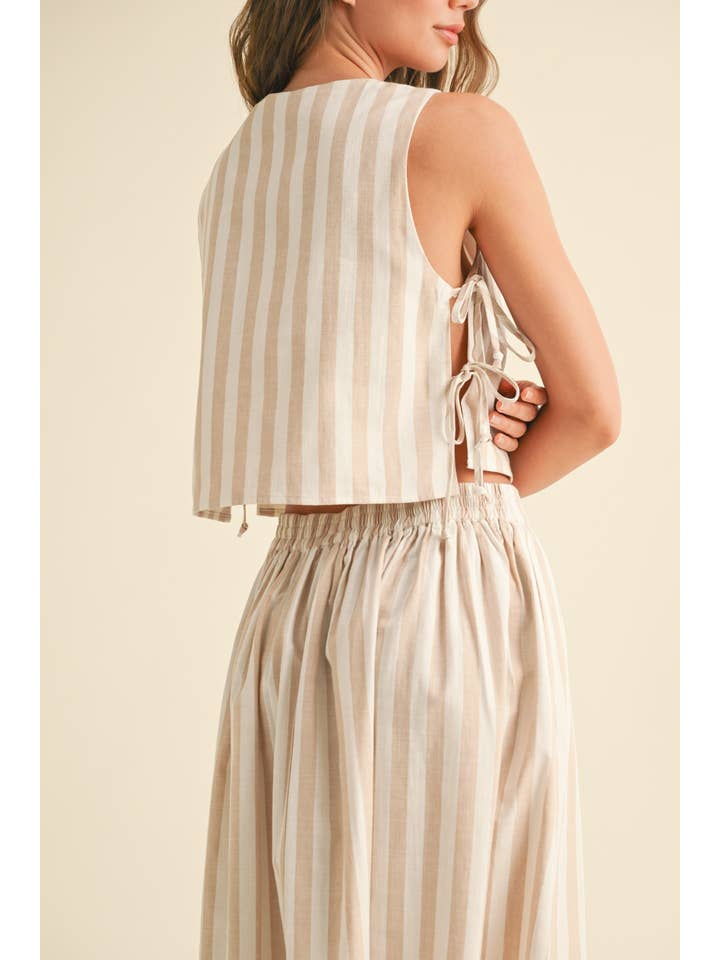 MIOU MUSE - Wholesale Tank Top - Women's - T4707ST STRIPE PATTERN TIE ON THE SIDE TOP4