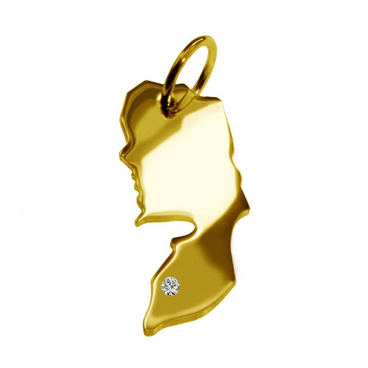 Necklace pendant in the shape of a map of Palestine for wholesale by S.W.w. Schmuckwaren GmbH