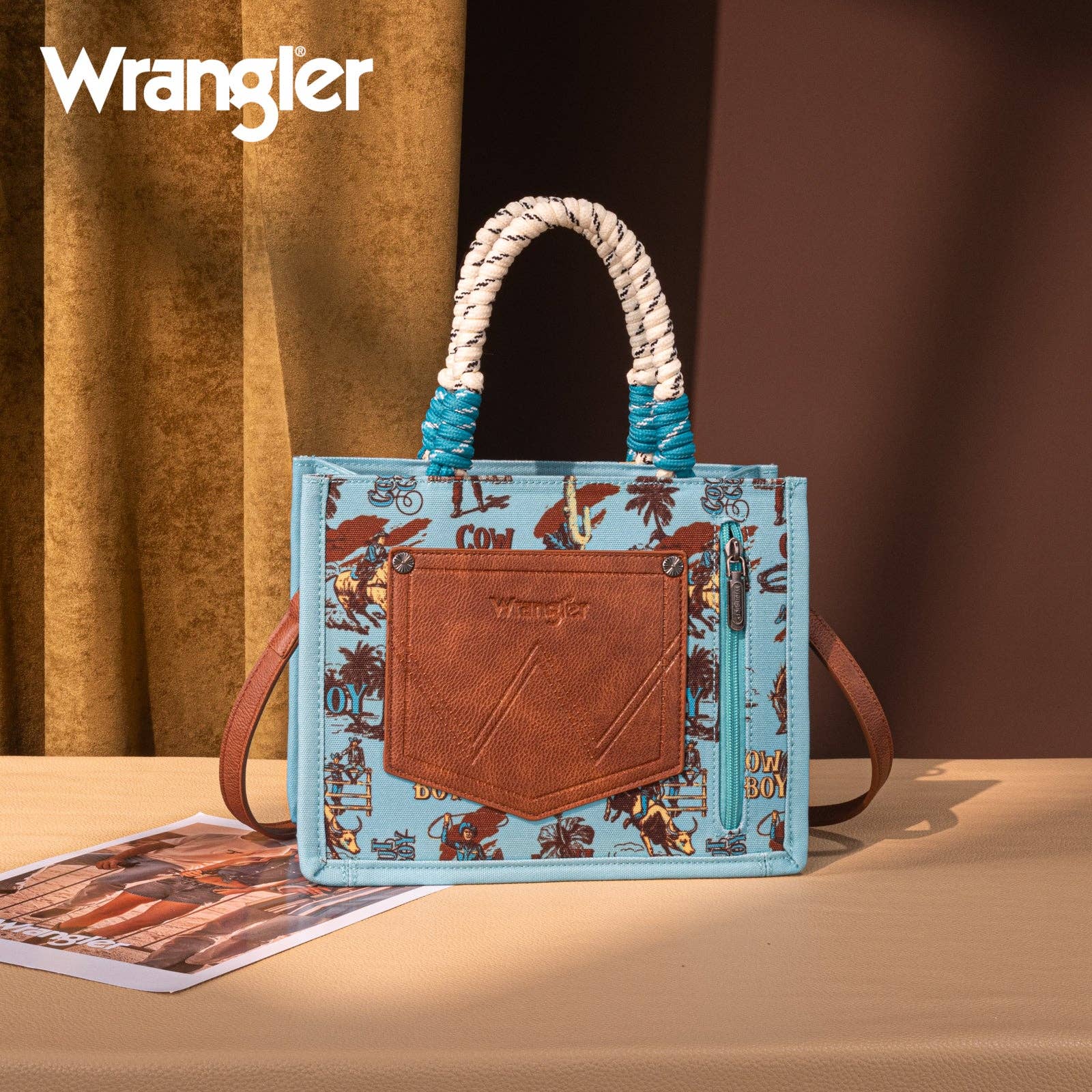 South End Clothing and Apparel L.L.C - Wholesale Tote Bag - Women's - Wrangler Cowboy Print Tote/Crossbody 2