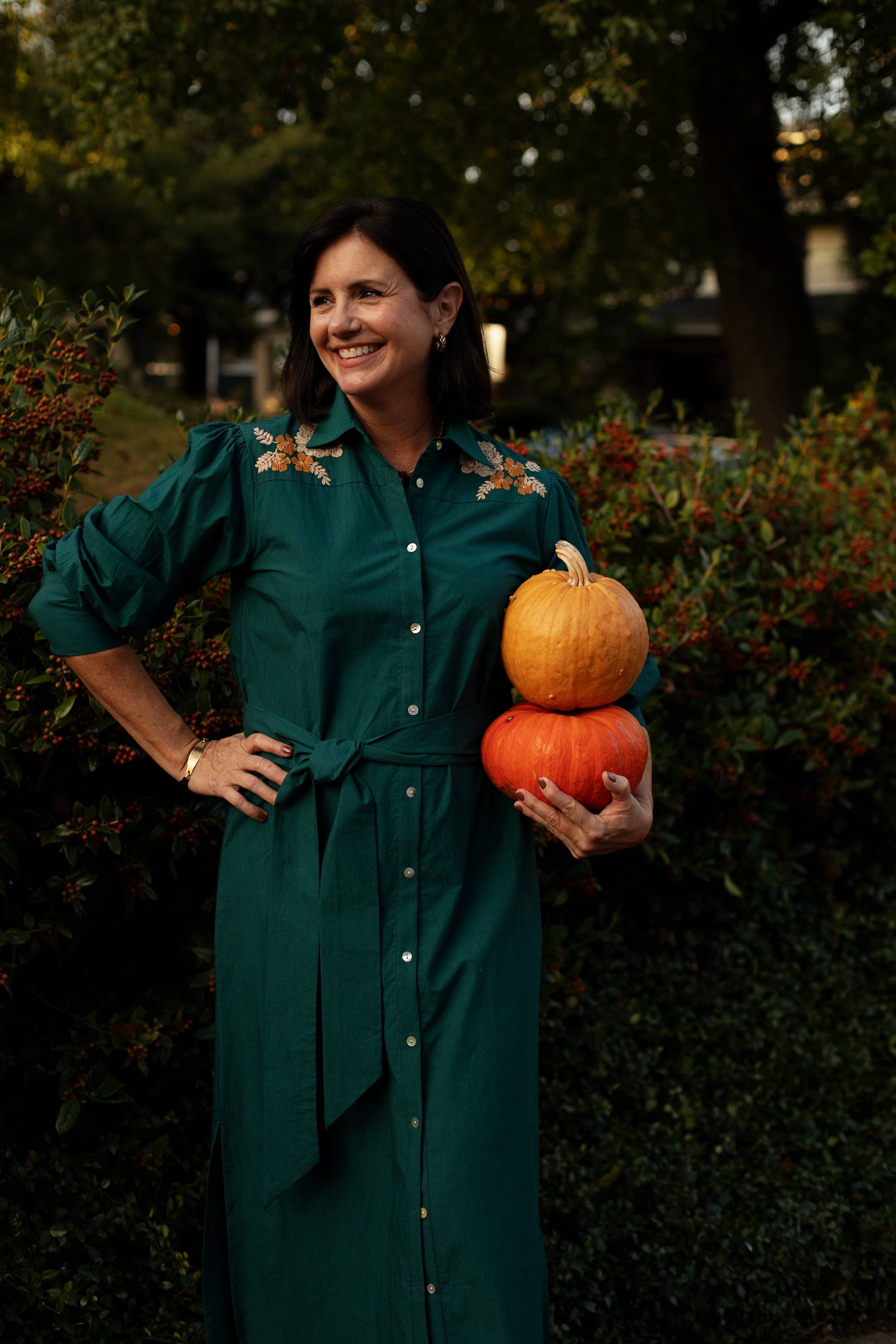 Ex Voto - Vente Robe – femme - Robe Layla Maxi en vert canard par ExVoto1