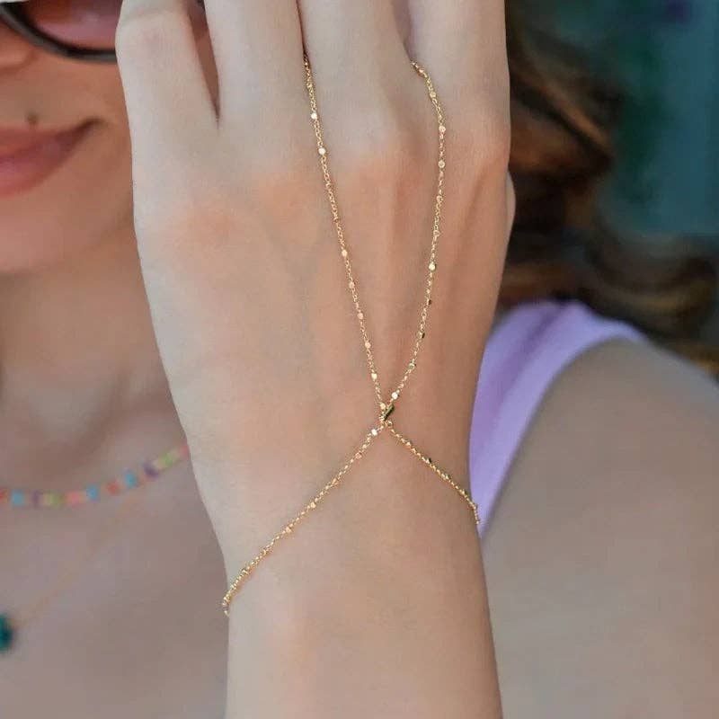 StockJWL - Vente Bracelets maillon et chaîne - Chaîne Fine pour Main, Chaîne de Doigt Minimaliste, Bague Bracelet, Chaîne de Main Délicate, Chaîne d'Esclave, Chaîne de Main Discrète, Anneau à Bracelet1