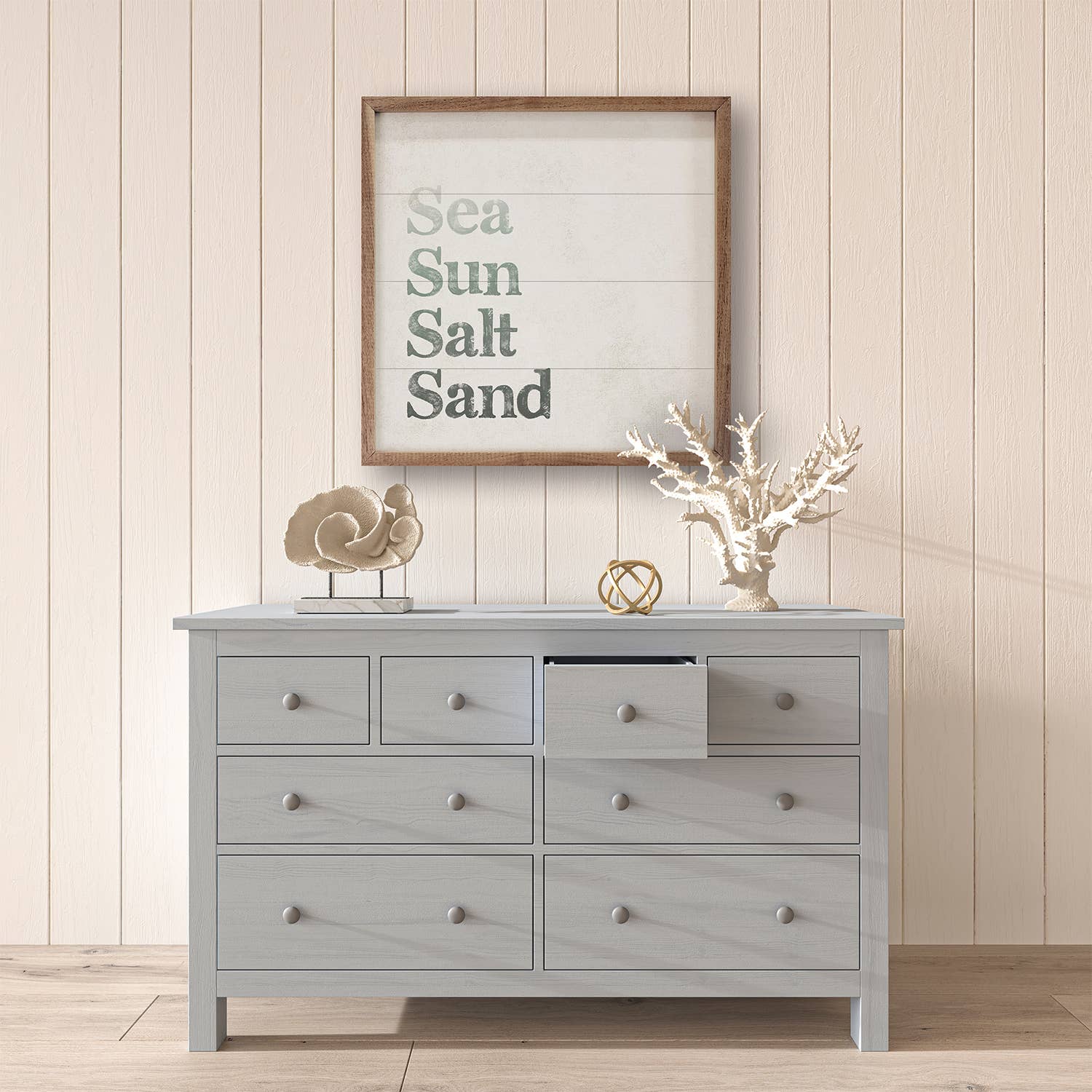Kendrick Home - Wholesale Wood Wall Art - Sea Sun Salt Sand2
