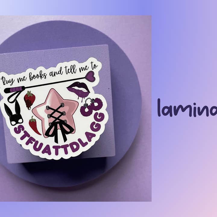 Motleyboo - Wholesale Sticker - Buy me books and tell me to STFUATTDLAGG die cut sticker 1