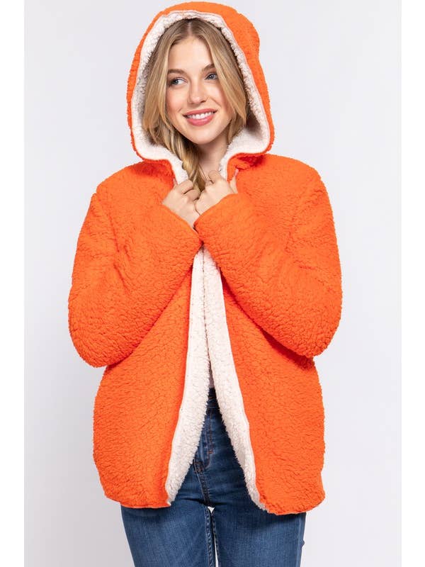 Active Basic | Active USA - Wholesale Fur/Faux Fur Coat - Women's - Long Sleeve Hoodie Faux-fur Reversible Jacket10