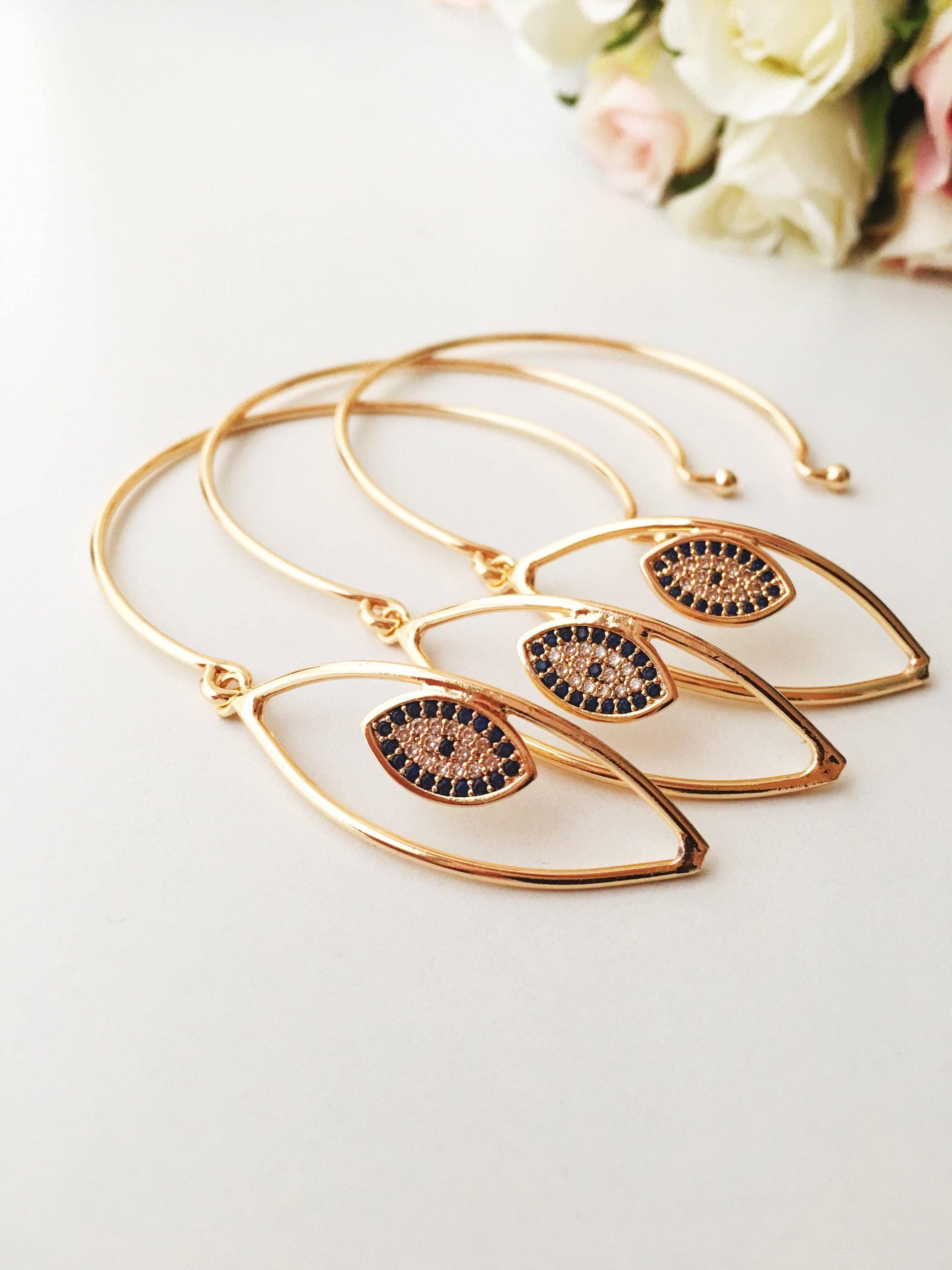 Evileyefavor - Wholesale Cuff Bracelet - Evil Eye Bangle Bracelet, Rose Gold Silver Cuff Bracelet6