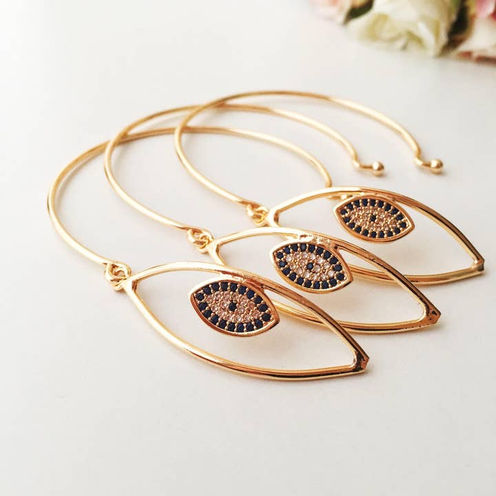 Evileyefavor - Wholesale Cuff Bracelet - Evil Eye Bangle Bracelet, Rose Gold Silver Cuff Bracelet6