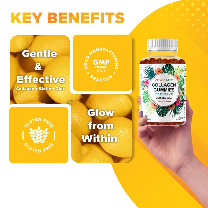 Vitamatic - Wholesale Oral Supplement/Vitamin - Vitamatic Hydrolyzed Collagen Gummies with Zinc and Biotin4