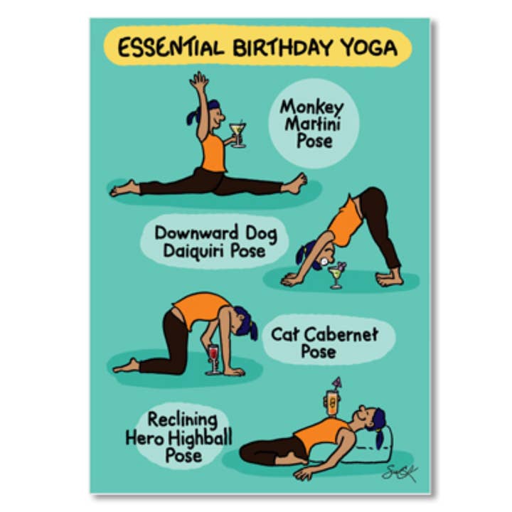Oatmeal Studios – Großhandel Geburtstagskarten – Essential Yoga Geburtstagskarte — 91761